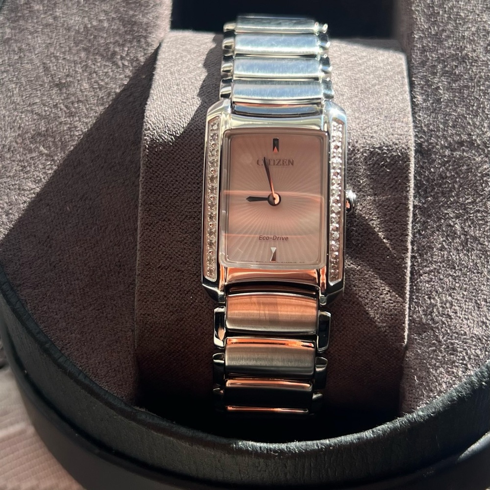 Citizen Eco-Drive Rectangular Silver Watch With C… - image 2